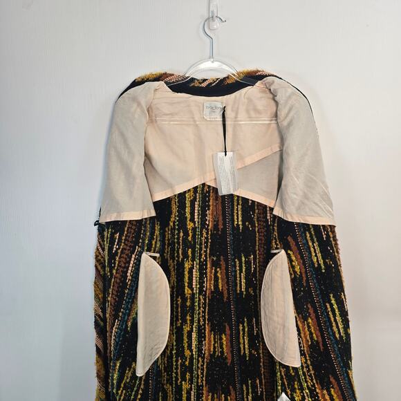 forte_forte Striped Jacquard Bouclé Long Coat Multicolor Marigold Size 0 US 2 - Picture 11 of 15